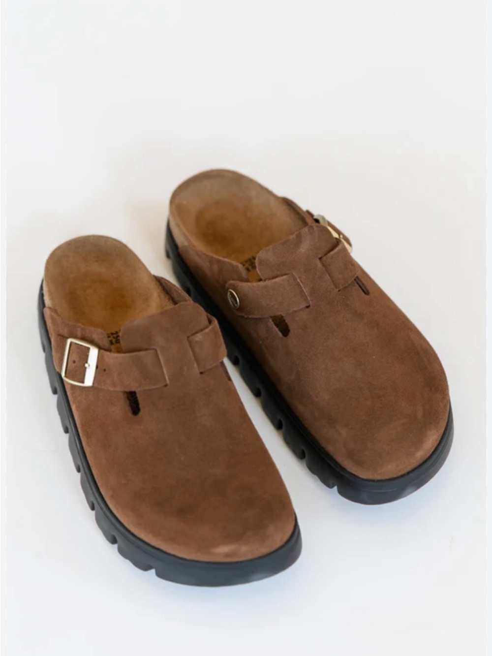 Birkenstock Brown Suede Slip-On Clog Mule